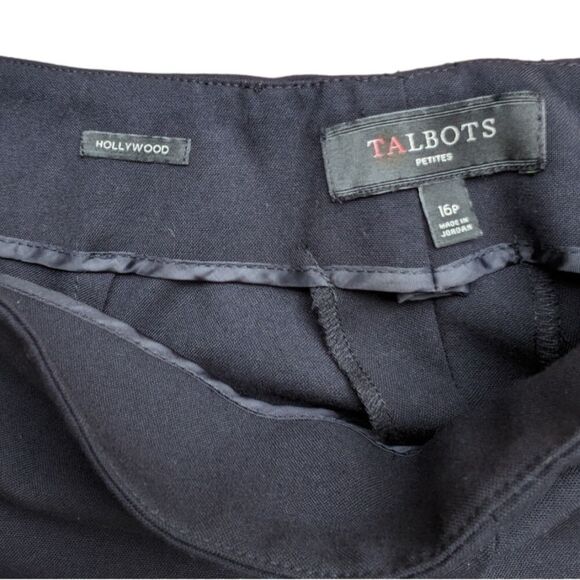 Talbots Hollywood pants black side zip trousers wide leg 16p - Picture 4 of 4